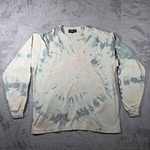 Shadow Hill Long Sleeve T-Shirt Mens Large Green Tie Dye Streetwear Pocket Tee